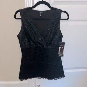 Daisy Fuentes Black Top with Built in Shapwear